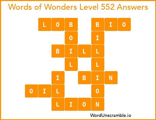 Words of Wonders Level 552 Answers