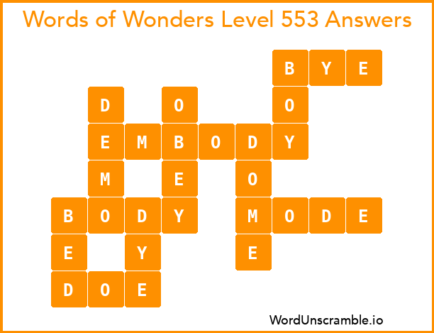 Words of Wonders Level 553 Answers