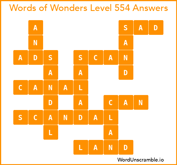 Words of Wonders Level 554 Answers