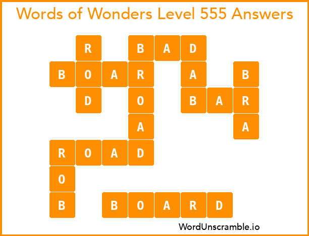 Words of Wonders Level 555 Answers