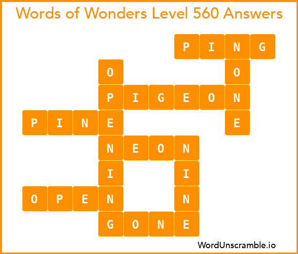Words of Wonders Level 560 Answers