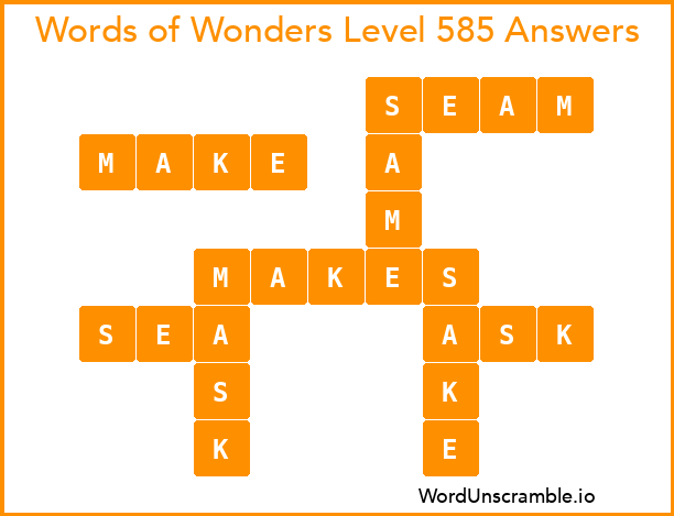 Words of Wonders Level 585 Answers