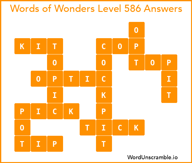 Words of Wonders Level 586 Answers