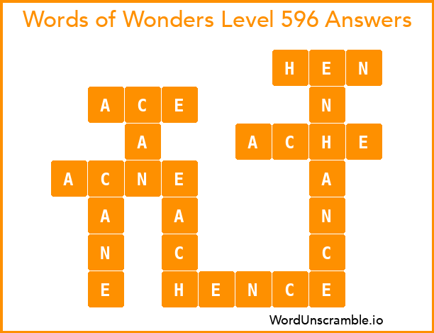 Words of Wonders Level 596 Answers