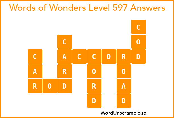 Words of Wonders Level 597 Answers