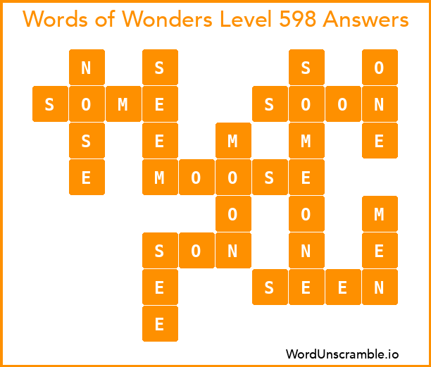 Words of Wonders Level 598 Answers