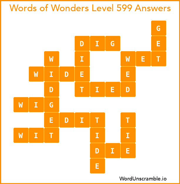 Words of Wonders Level 599 Answers