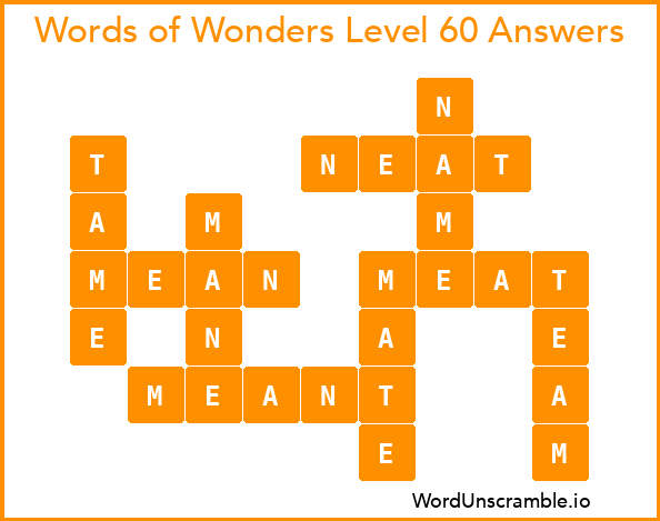 Words of Wonders Level 60 Answers