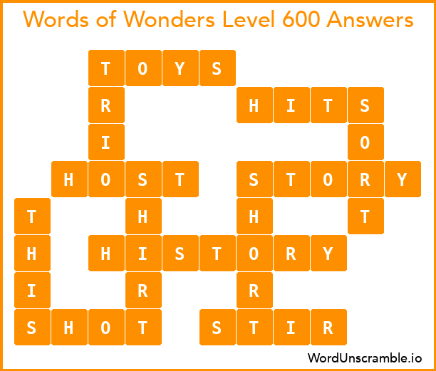 Words of Wonders Level 600 Answers