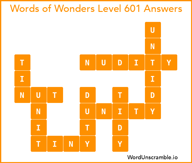 Words of Wonders Level 601 Answers