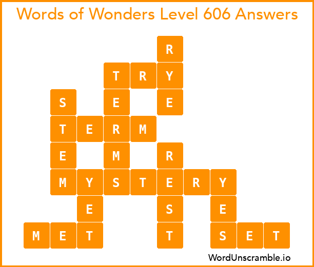 Words of Wonders Level 606 Answers