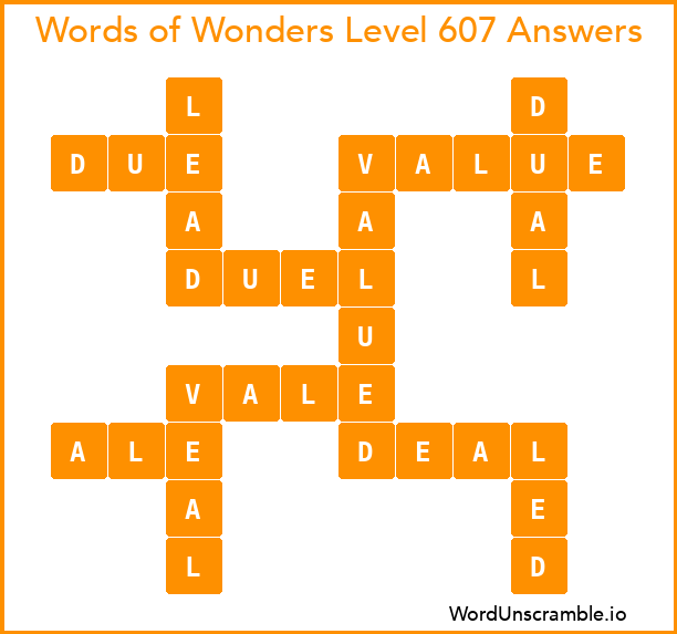 Words of Wonders Level 607 Answers