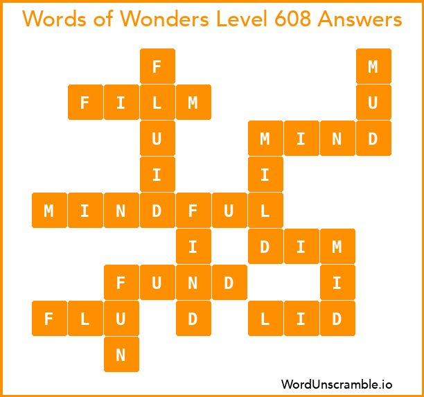 Words of Wonders Level 608 Answers