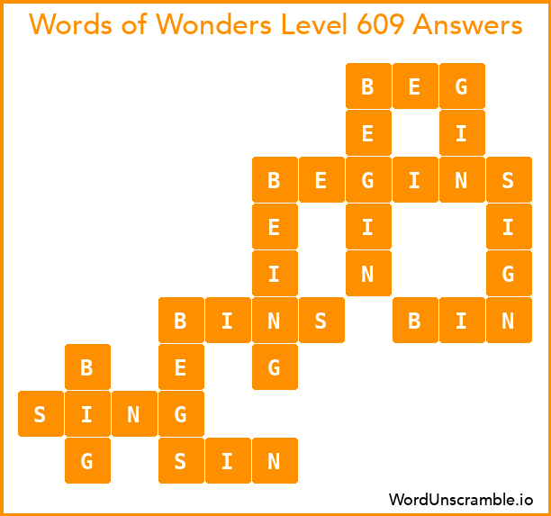 Words of Wonders Level 609 Answers
