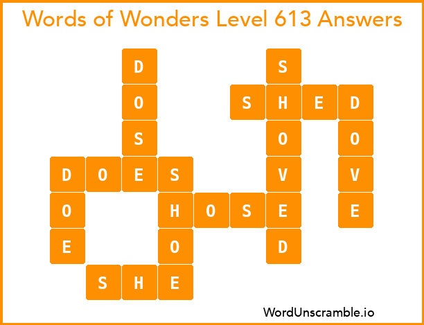 Words of Wonders Level 613 Answers