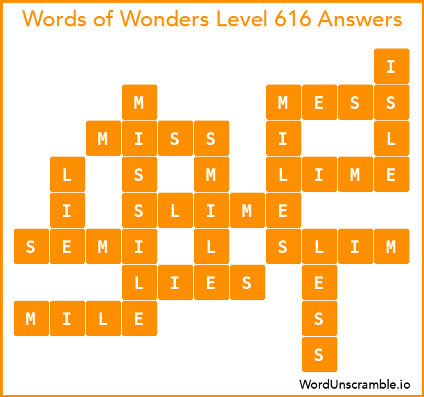 Words of Wonders Level 616 Answers