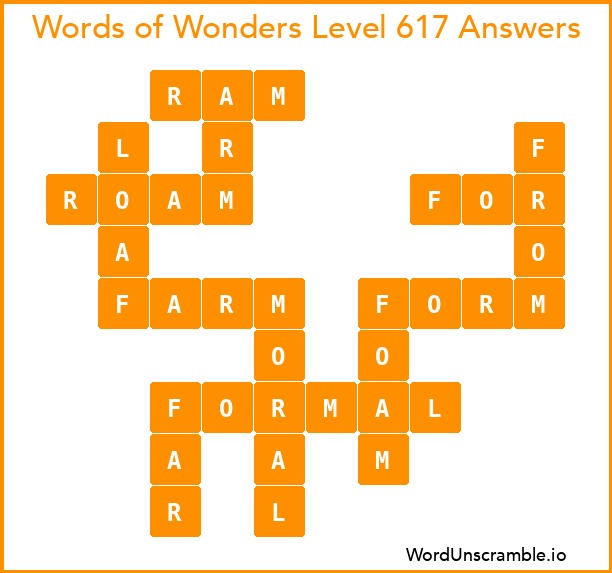Words of Wonders Level 617 Answers