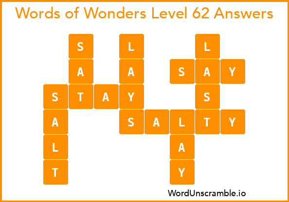 Words of Wonders Level 62 Answers