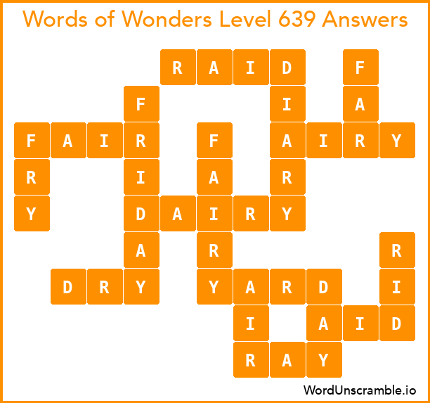 Words of Wonders Level 639 Answers