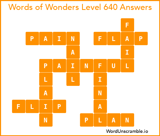 Words of Wonders Level 640 Answers