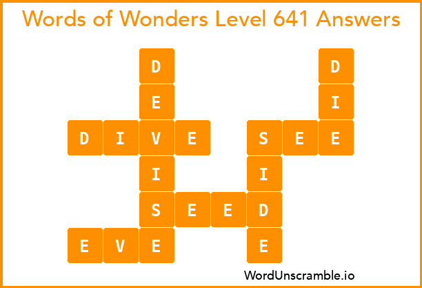Words of Wonders Level 641 Answers
