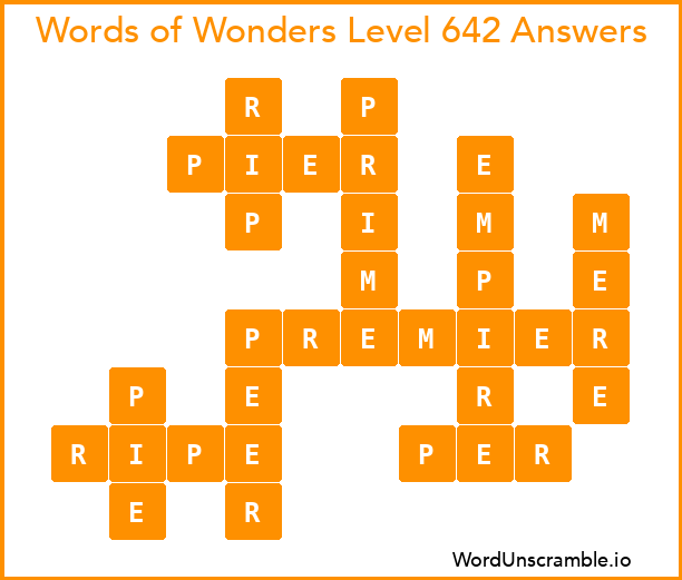Words of Wonders Level 642 Answers