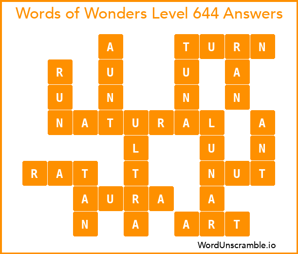 Words of Wonders Level 644 Answers