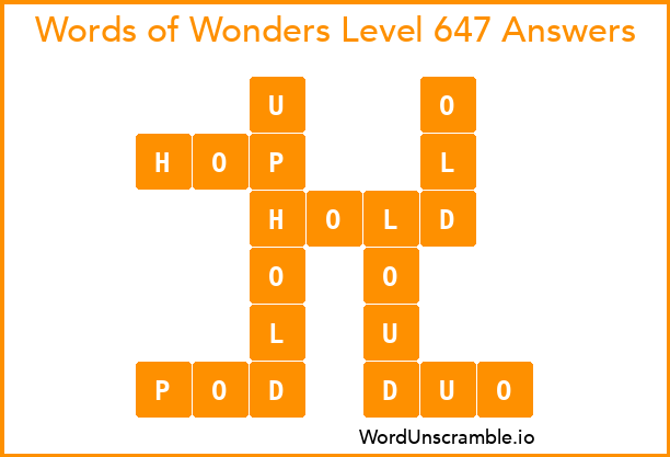 Words of Wonders Level 647 Answers