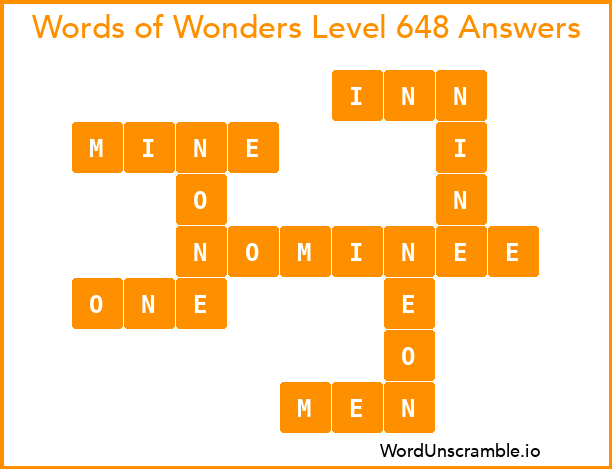 Words of Wonders Level 648 Answers