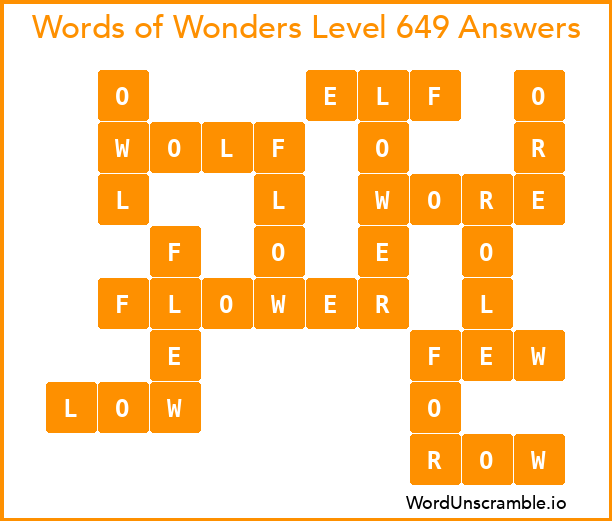 Words of Wonders Level 649 Answers