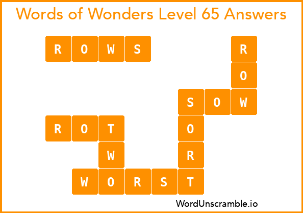 Words of Wonders Level 65 Answers