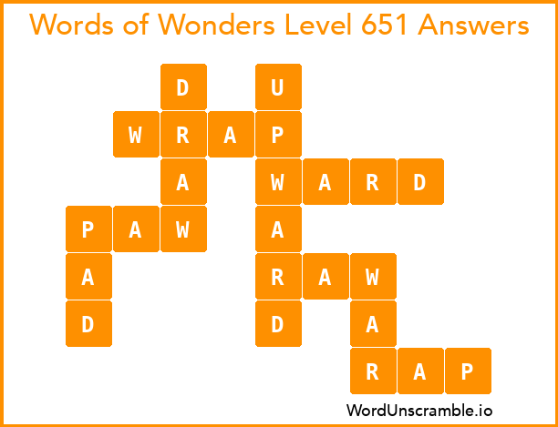 Words of Wonders Level 651 Answers