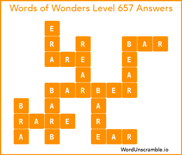Words of Wonders Level 657 Answers
