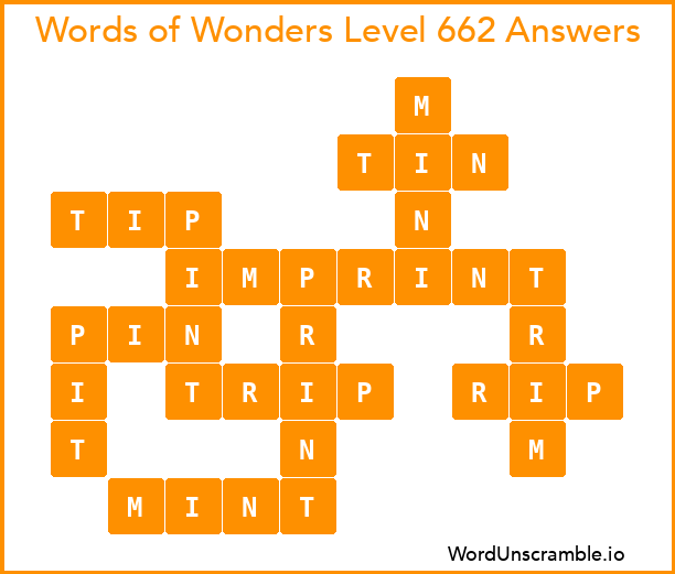 Words of Wonders Level 662 Answers