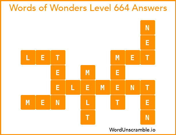 Words of Wonders Level 664 Answers