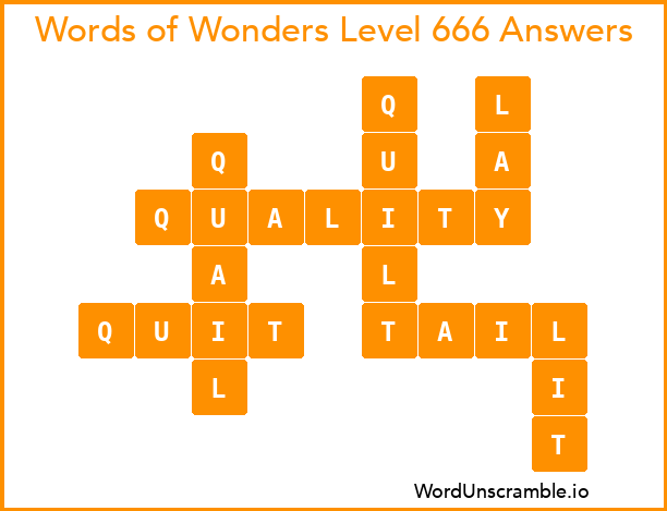 Words of Wonders Level 666 Answers