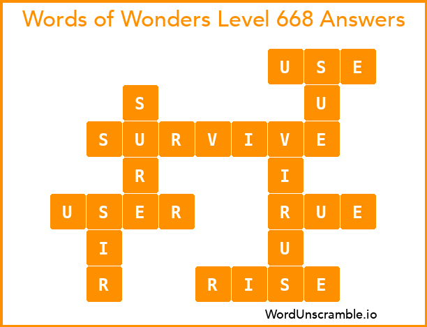 Words of Wonders Level 668 Answers