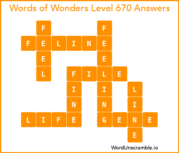 Words of Wonders Level 670 Answers