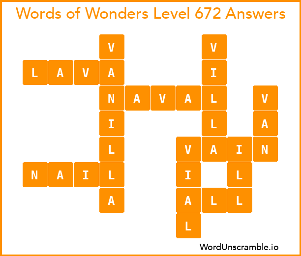 Words of Wonders Level 672 Answers