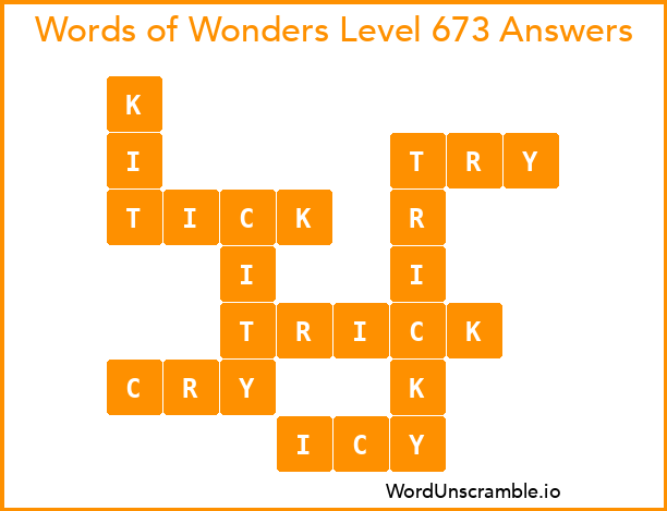 Words of Wonders Level 673 Answers