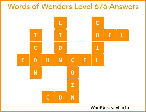 Words of Wonders Level 676 Answers
