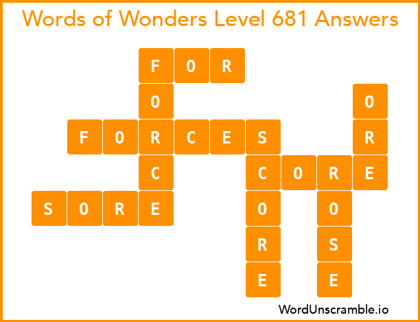 Words of Wonders Level 681 Answers
