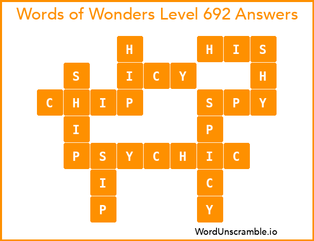 Words of Wonders Level 692 Answers