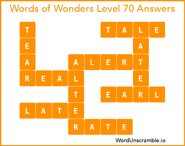 Words of Wonders Level 70 Answers