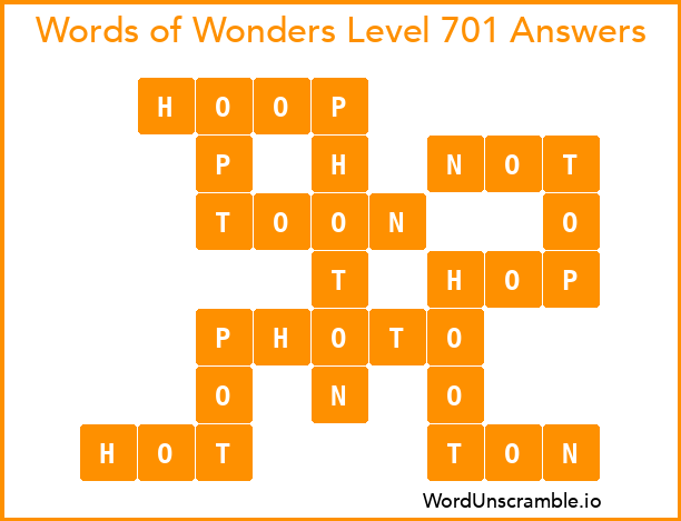 Words of Wonders Level 701 Answers