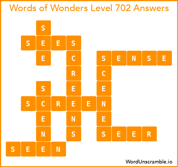 Words of Wonders Level 702 Answers