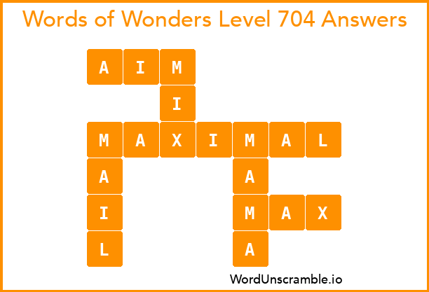 Words of Wonders Level 704 Answers