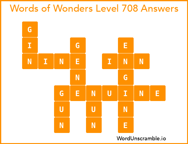Words of Wonders Level 708 Answers