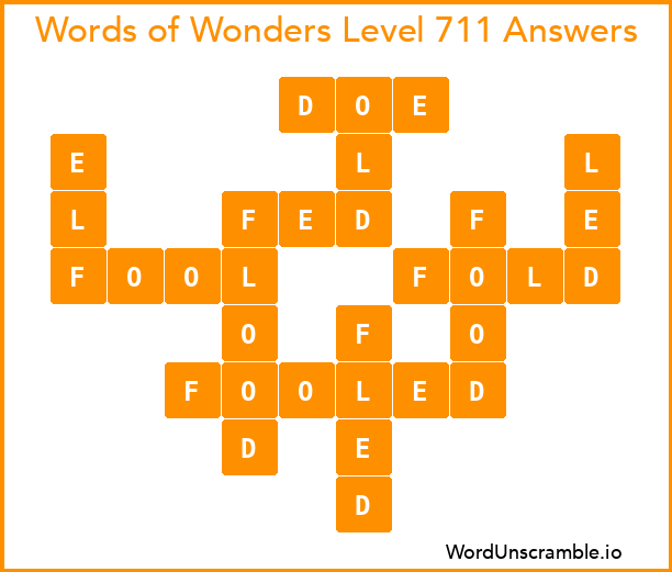 Words of Wonders Level 711 Answers