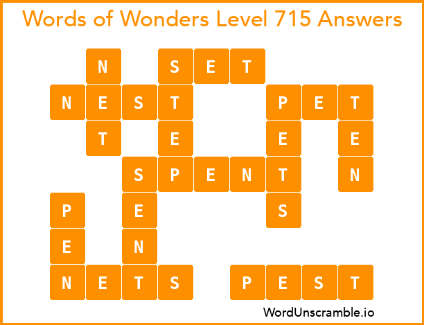 Words of Wonders Level 715 Answers